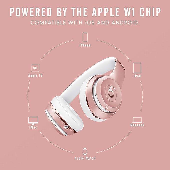 Beats Solo 3 Wireless On-Ear Headphones in Rose Gold