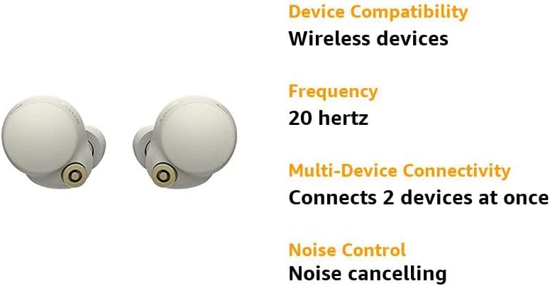 Sony WF-1000XM4 Noise Canceling Truly Wireless Earbud Headphones -silver