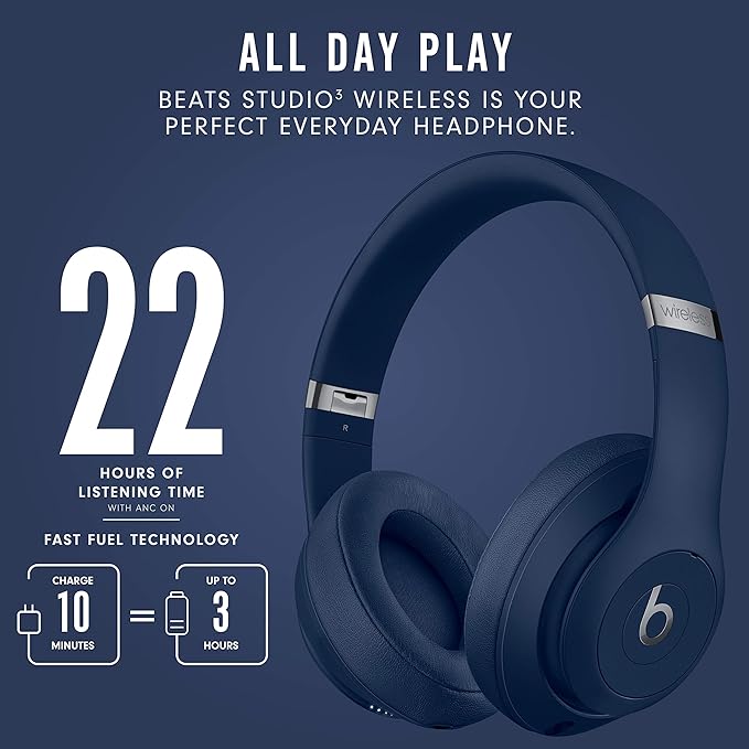 Beats Studio 3 Wireless Noise Cancelling Over-Ear Headphones in Blue
