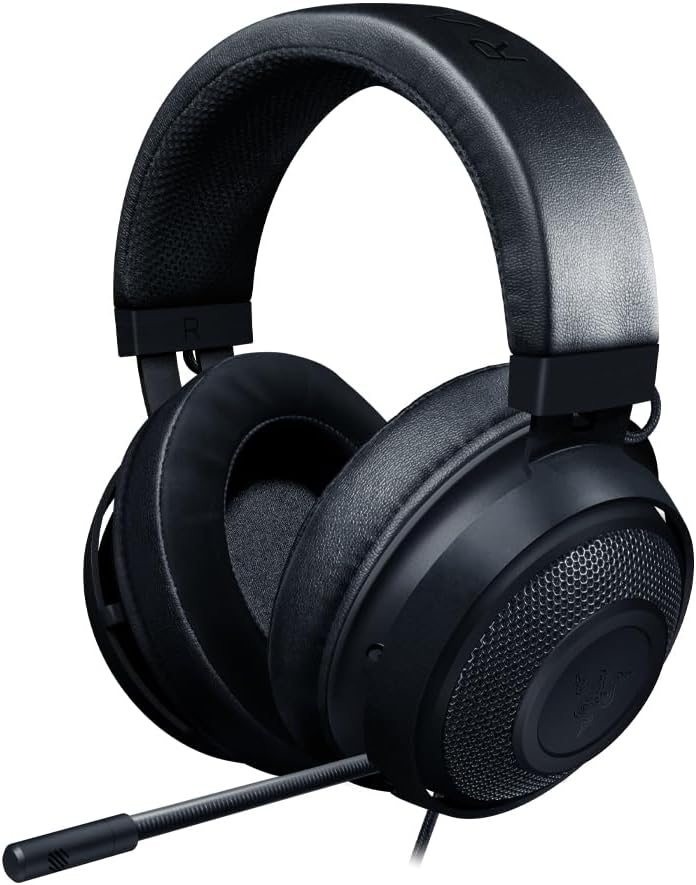 Razer Kraken - Cross-Platform Wired Gaming Headset (Custom Tuned 50 mm Drivers, Unidirectional Microphone, 3.5 mm Cable with in-line Controls, Cross Platform Compatible) Black