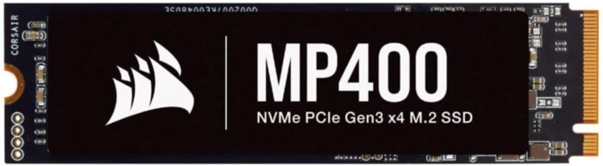 Corsair MP400 2TB M.2 NVMe PCIe x4 Gen3 SSD (Sequential Read Speeds of up to 3,480 MB/s, Write Speeds of up to 3,000 MB/s, High-Density 3D QLC NAND) Black