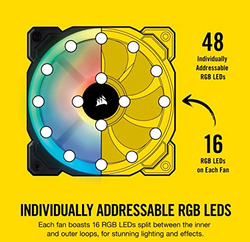 Corsair LL Series LL120 Black RGB 120mm Dual Light Loop RGB LED PWM Fan 3 Fan Pack with Lighting Node Pro (CO-9050072-WW)