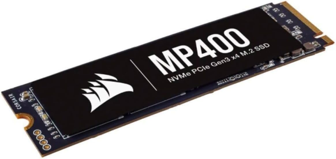 Corsair MP400 2TB M.2 NVMe PCIe x4 Gen3 SSD (Sequential Read Speeds of up to 3,480 MB/s, Write Speeds of up to 3,000 MB/s, High-Density 3D QLC NAND) Black