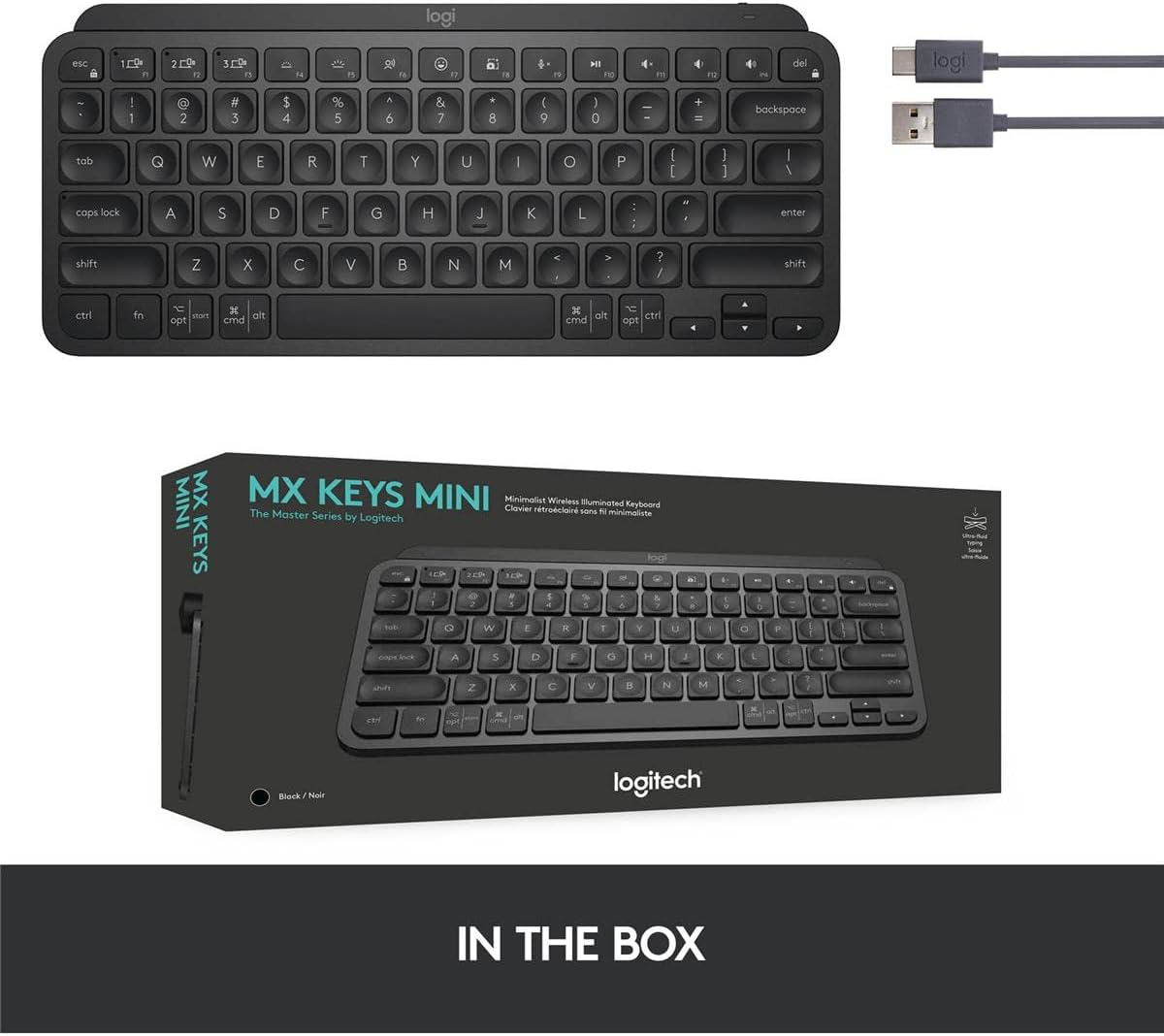 Logitech MX Keys Mini Wireless Bluetooth Keyboard in Black