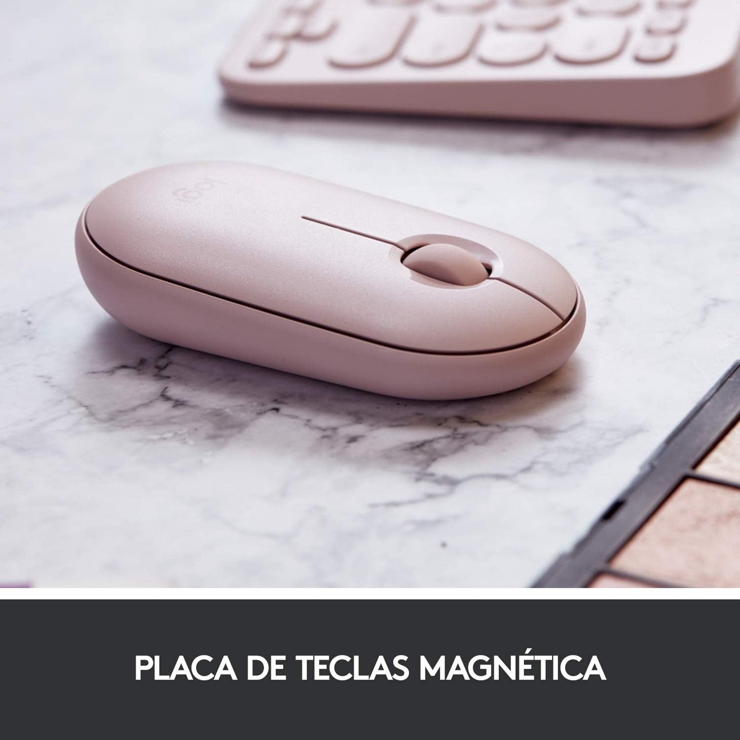 Logitech Pebble M350 Wireless Mouse with Bluetooth or USB - Silent, Slim Computer Mouse with Quiet Click for iPad, Laptop, Notebook, PC and Mac - Pink Rose