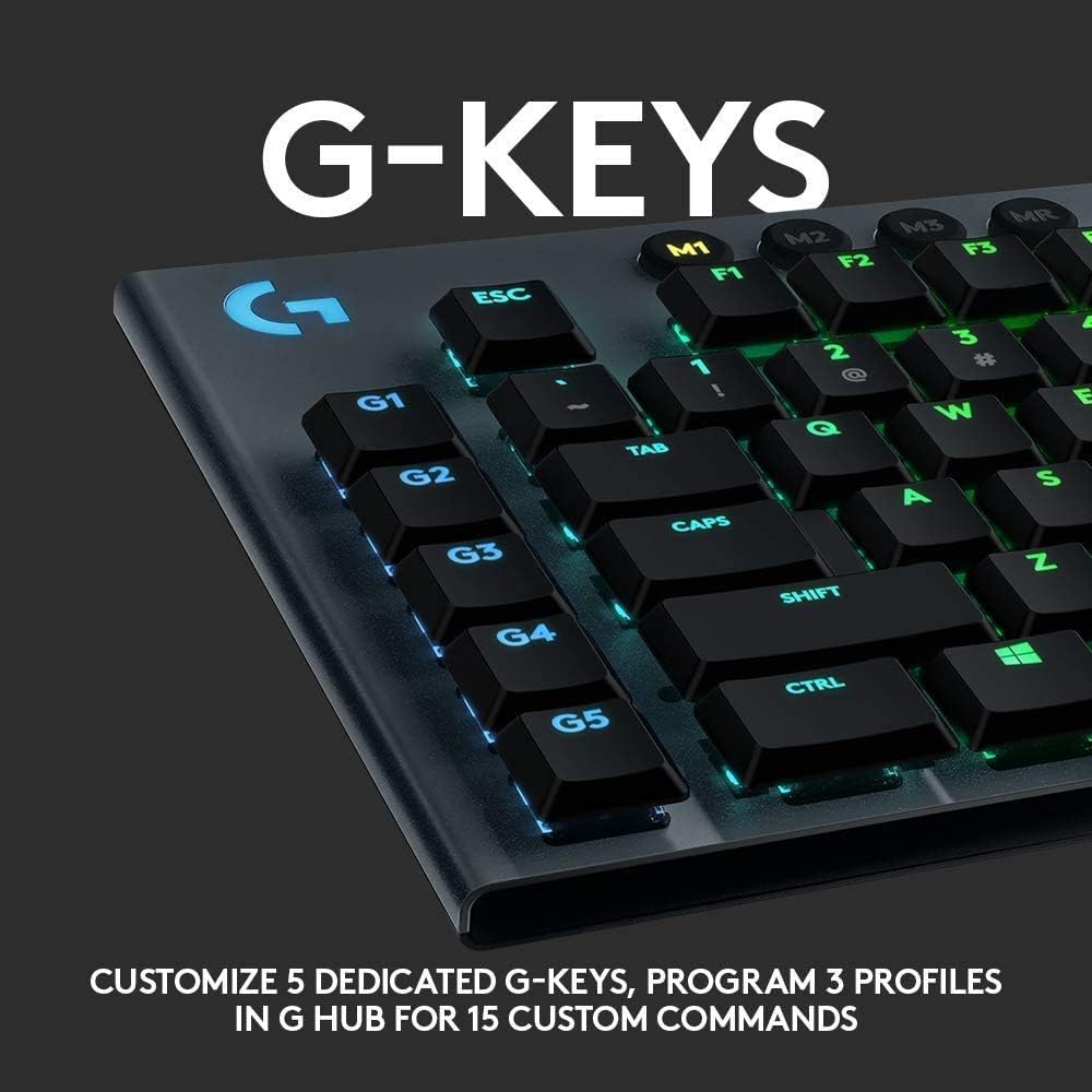 Logitech G915 Wireless Mechanical Gaming Keyboard -Tactile, Black