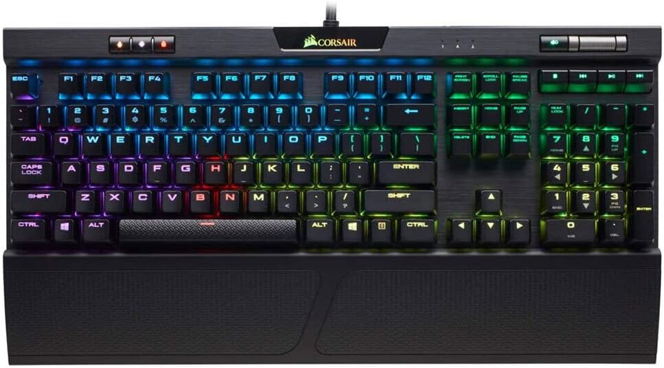 Corsair K70 RGB MK.2 Rapidfire Mechanical Gaming Keyboard - USB Passthrough & Media Controls - Fastest & Linear - Cherry MX Speed - RGB LED Backlit