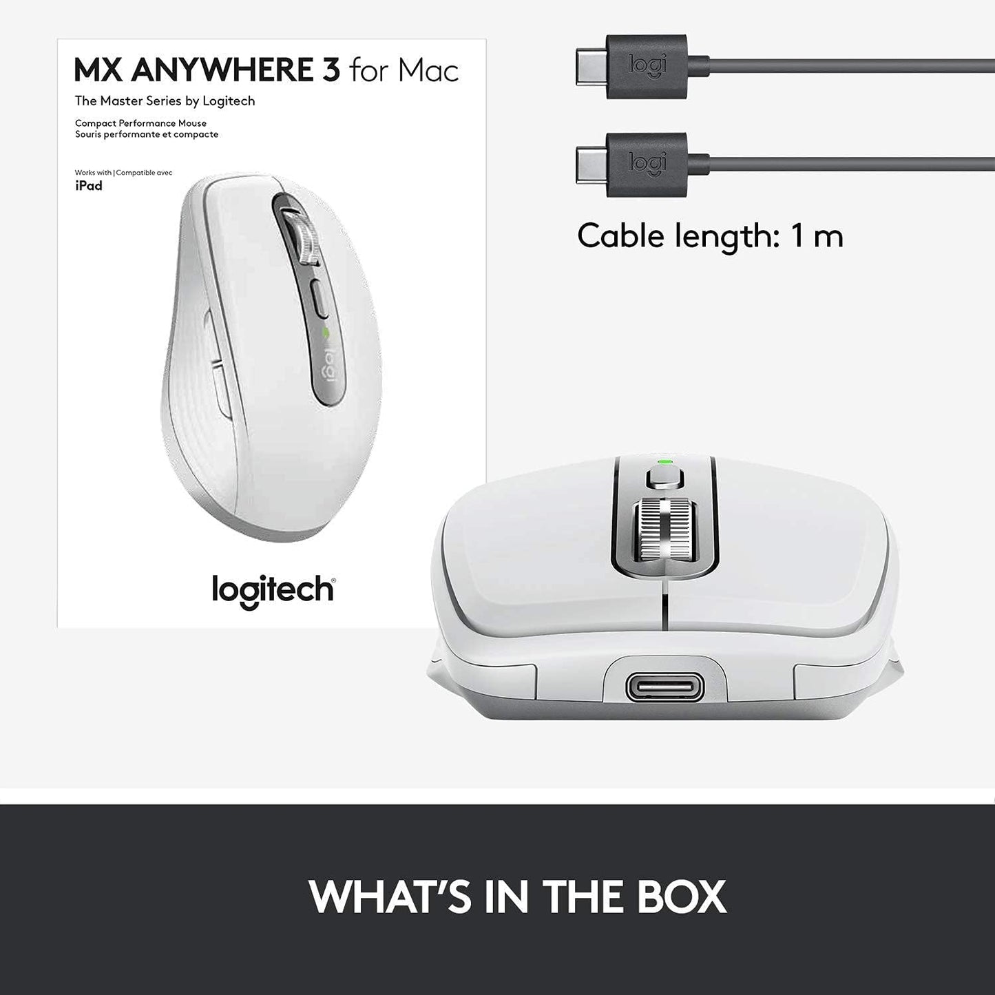 Logitech MX Anywhere 3 Wireless Mouse - Pale Grey