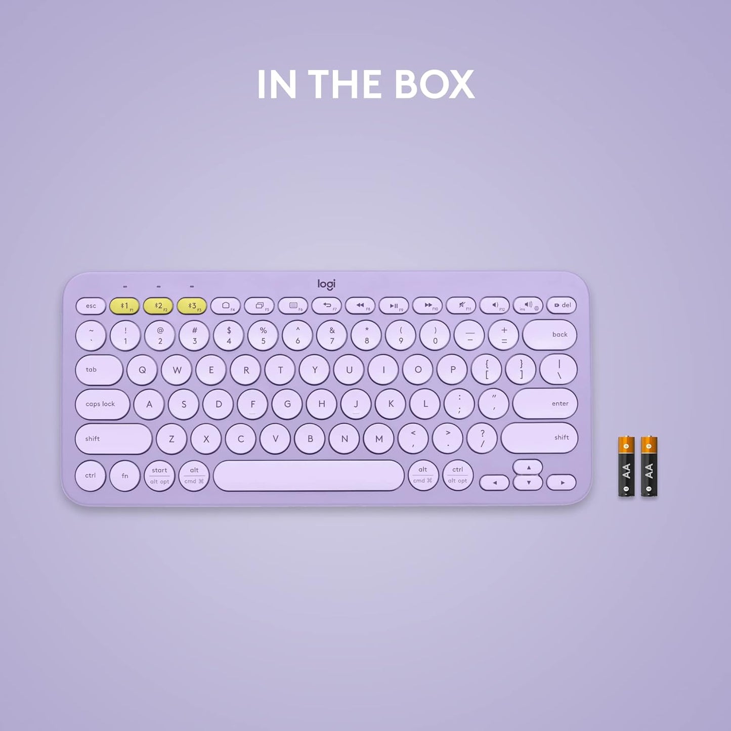 Logitech K380 Multi-Device Bluetooth Wireless Keyboard - Lavender Lemonade