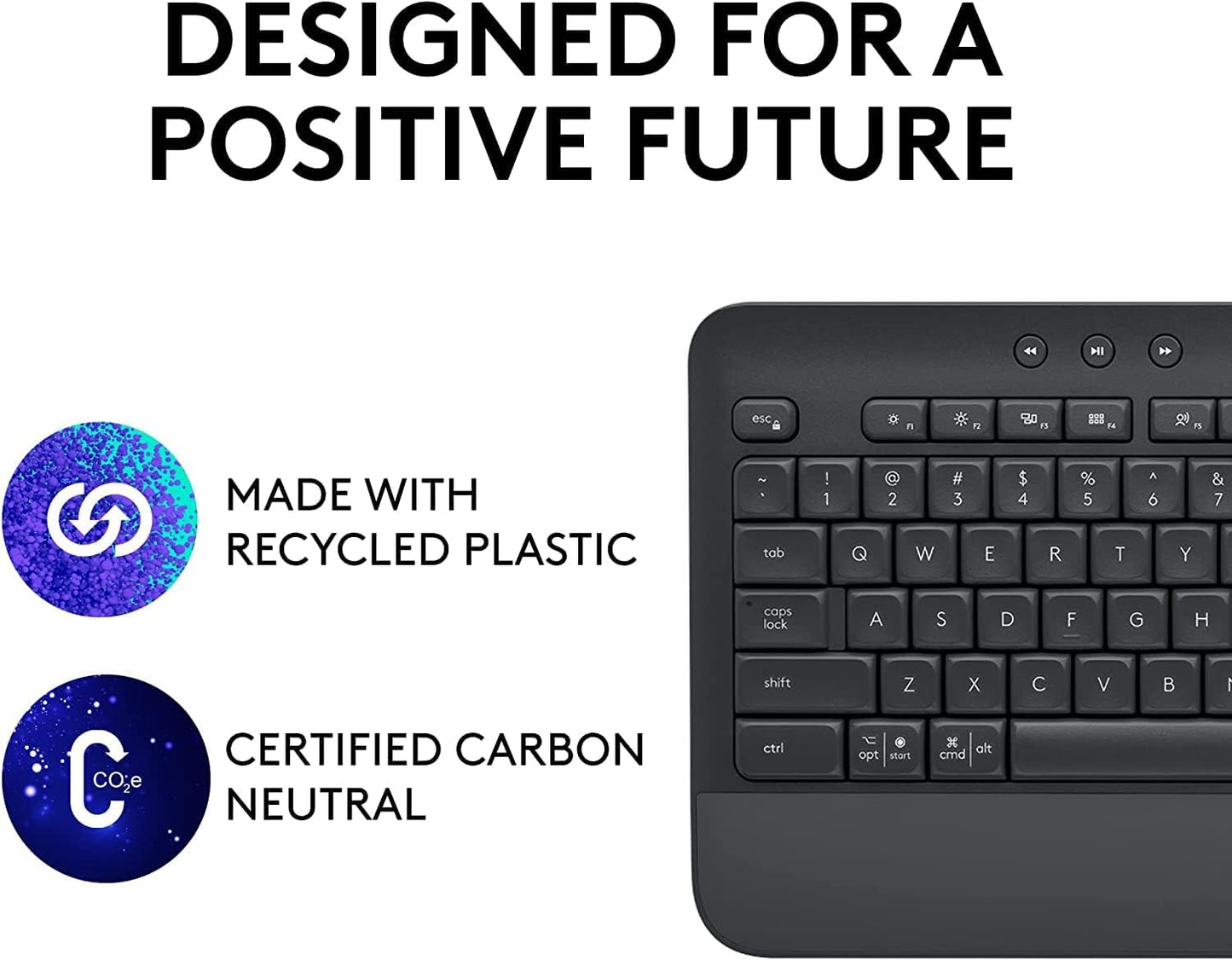 Logitech Signature K650 Comfort Full-Size Wireless Keyboard with Wrist Rest- Graphite