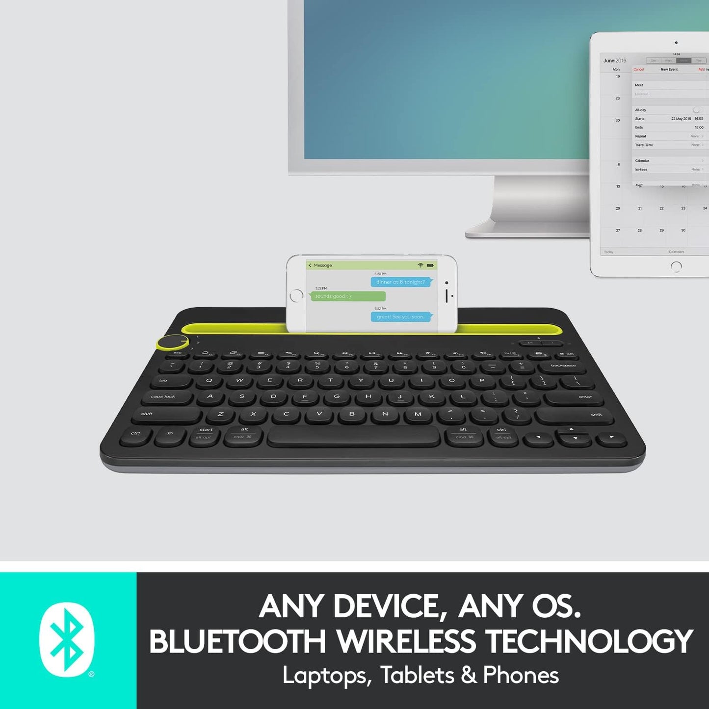 Logitech Bluetooth Multi-Device Keyboard K480 Black