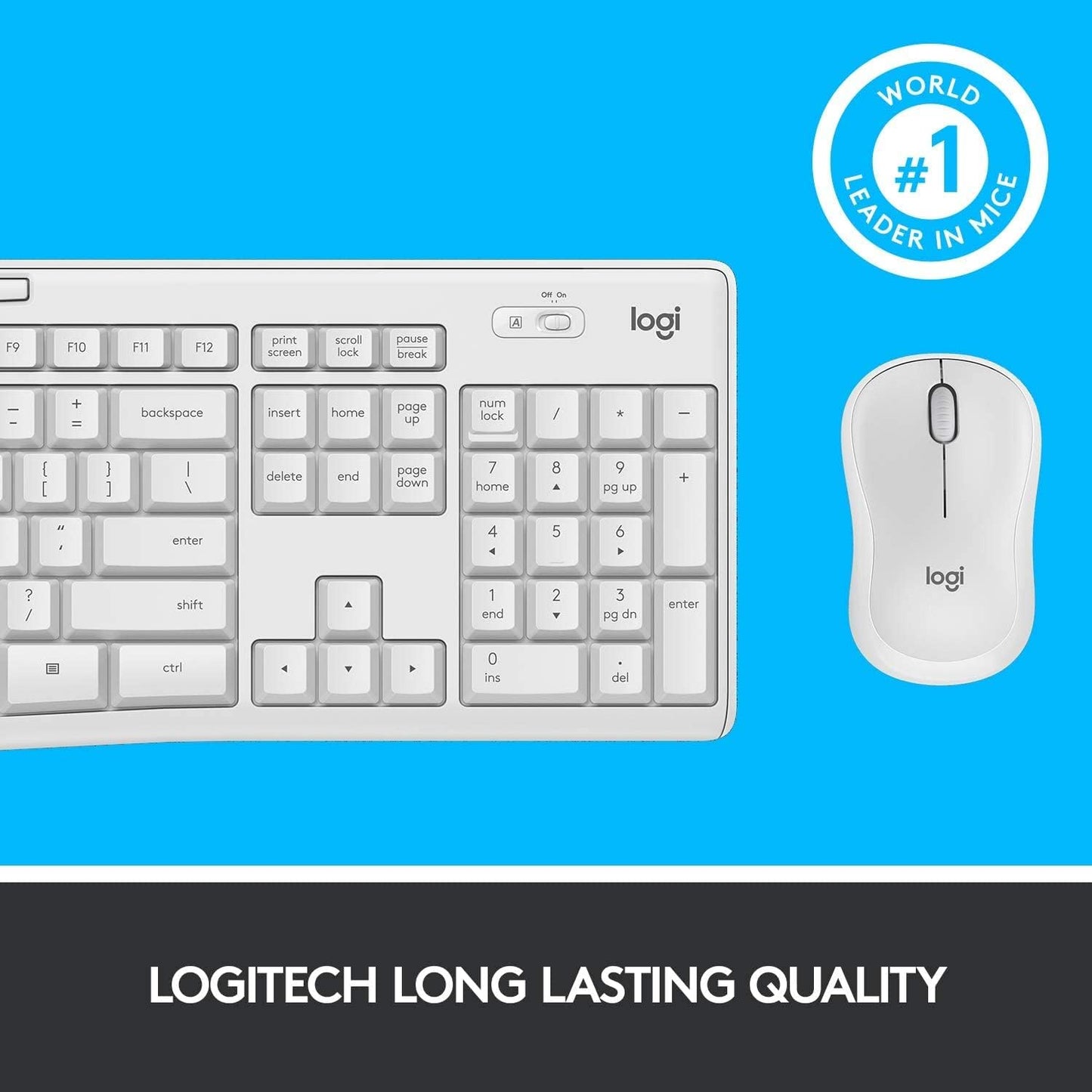 Logitech MK295 Wireless Mouse & Keyboard Combo - Off White