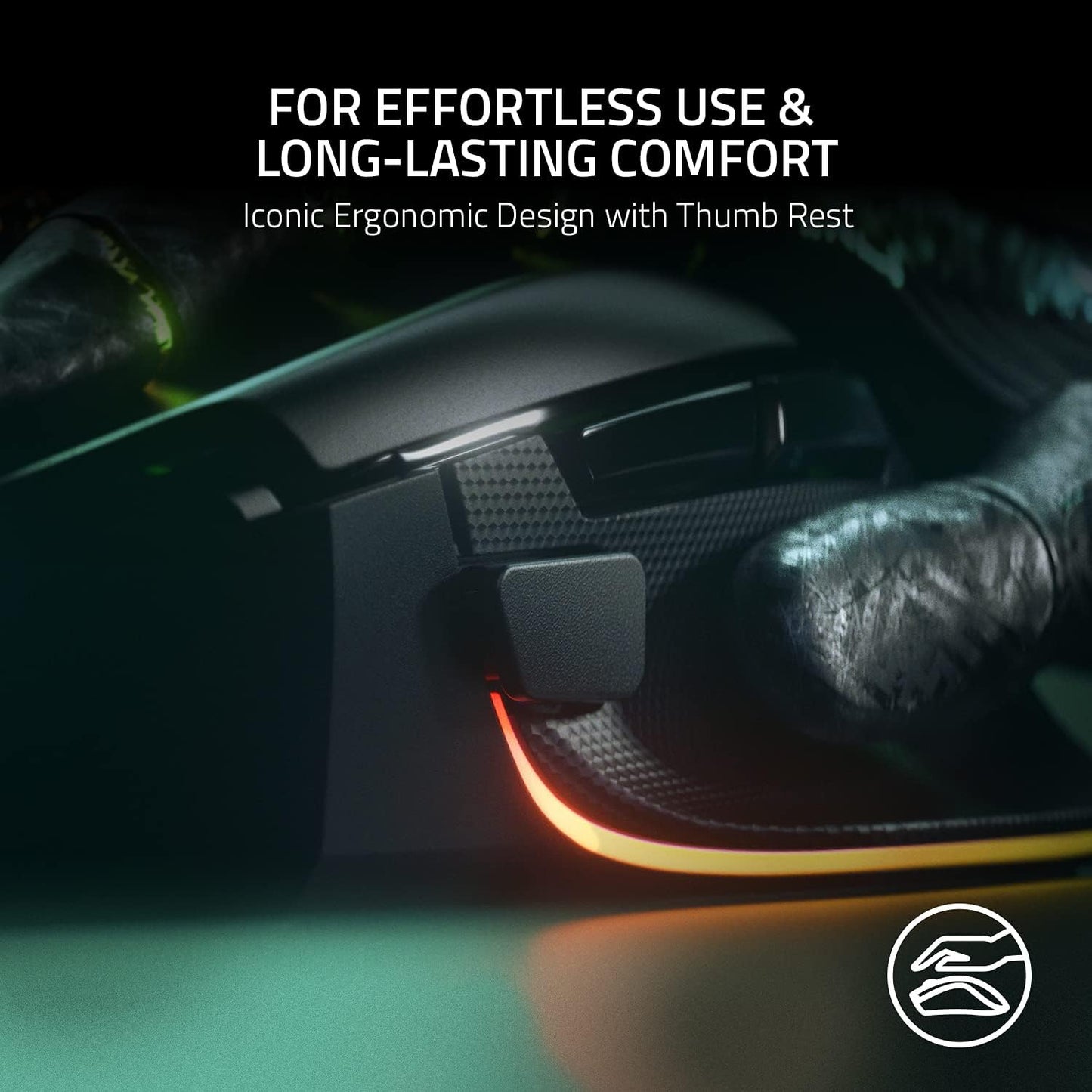 Razer Basilisk V3 Customizable Ergonomic : Fastest Gaming Mouse Switch Chroma RGB Lighting 26K DPI Optical Sensor - 11 Programmable Buttons HyperScroll Tilt Wheel Classic Black