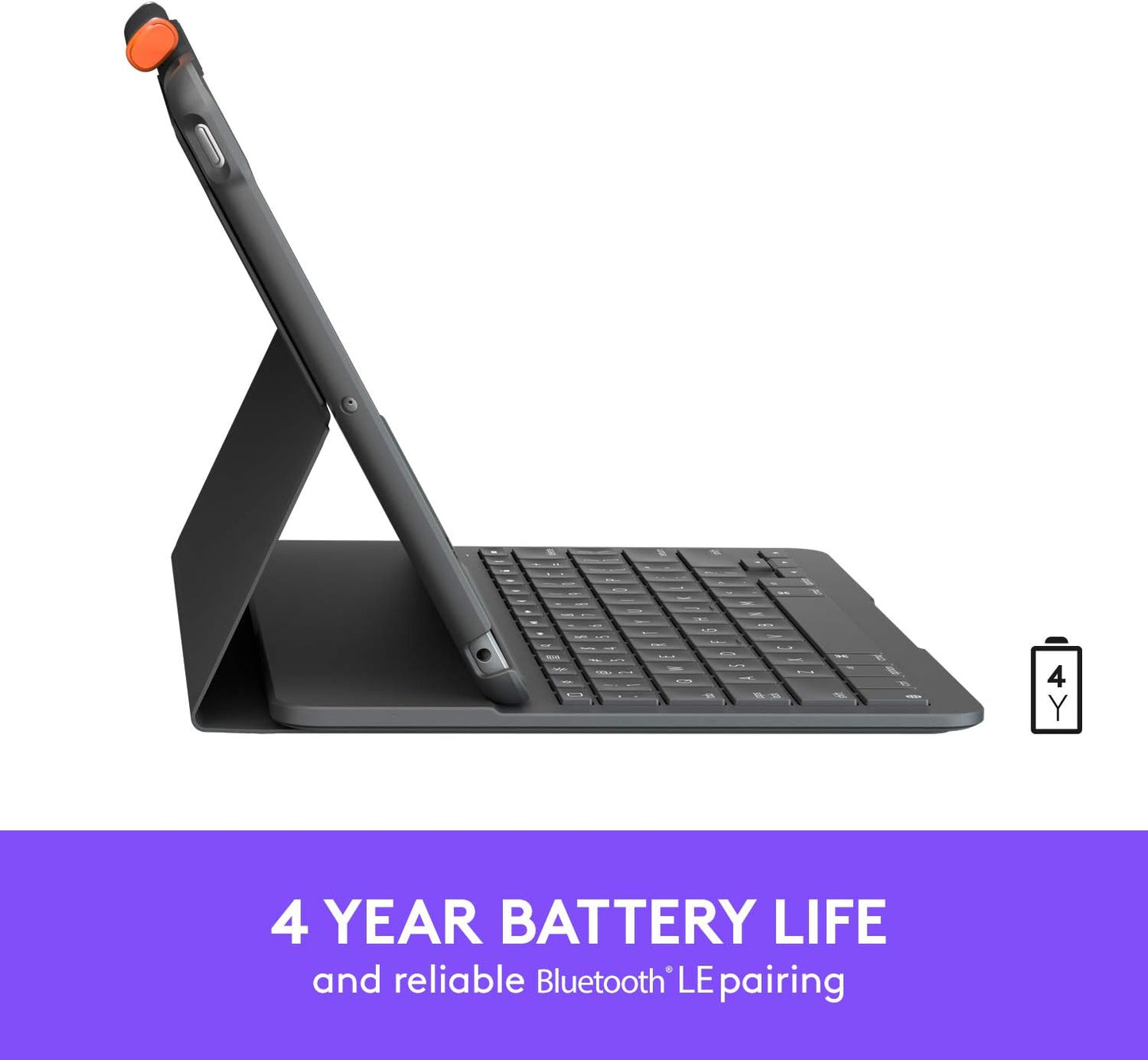 Logitech IPad (7th, 8th and 9th Generation) Keyboard Case Slim Folio with Integrated Wireless Keyboard (Graphite)