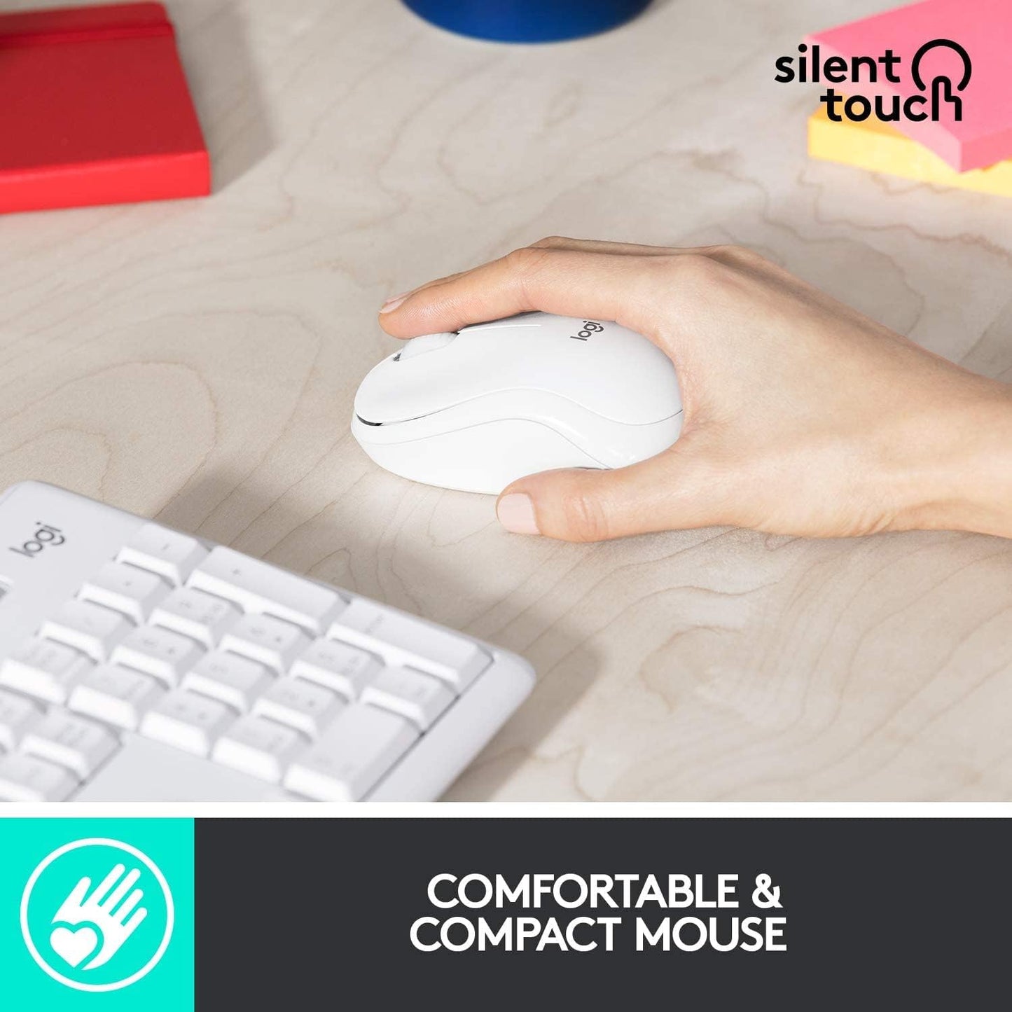 Logitech MK295 Wireless Mouse & Keyboard Combo - Off White