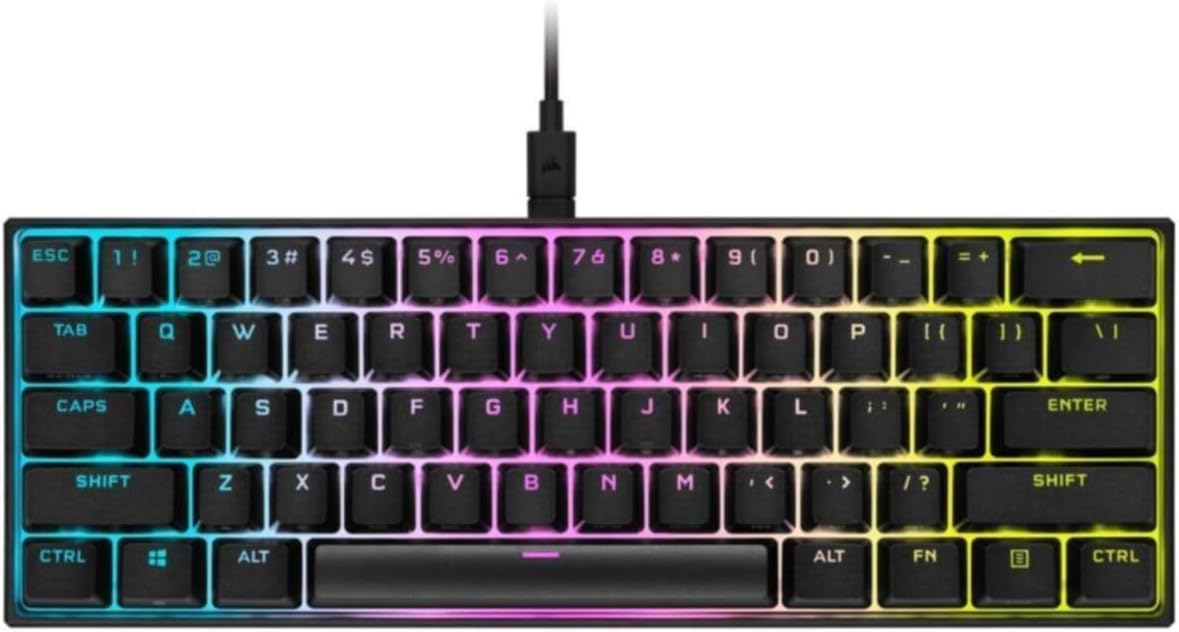 Corsair K65 RGB Mini 60% Mechanical Gaming Keyboard - Cherry MX Speed - Black