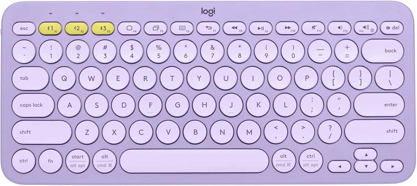 Logitech K380 Multi-Device Bluetooth Wireless Keyboard - Lavender Lemonade
