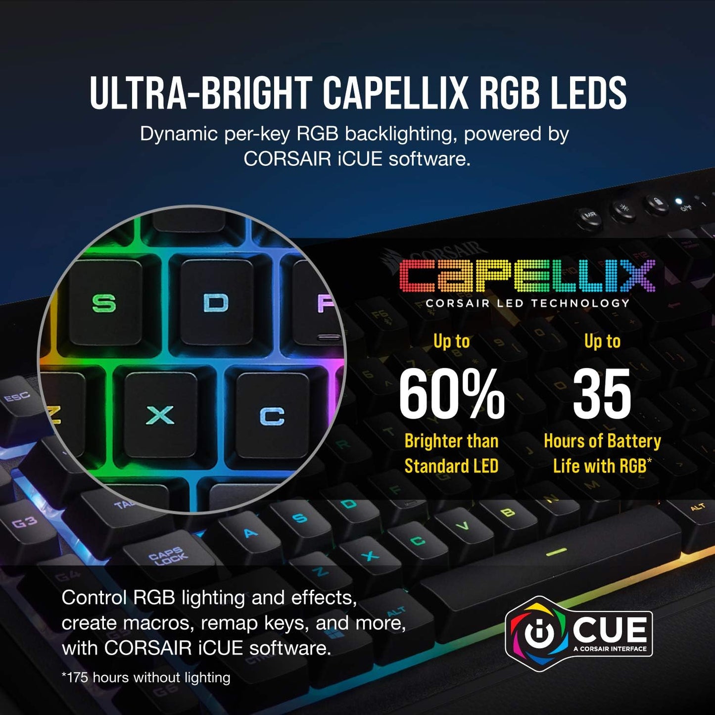 CORSAIR K57 RGB Wireless Gaming Keyboard in Black