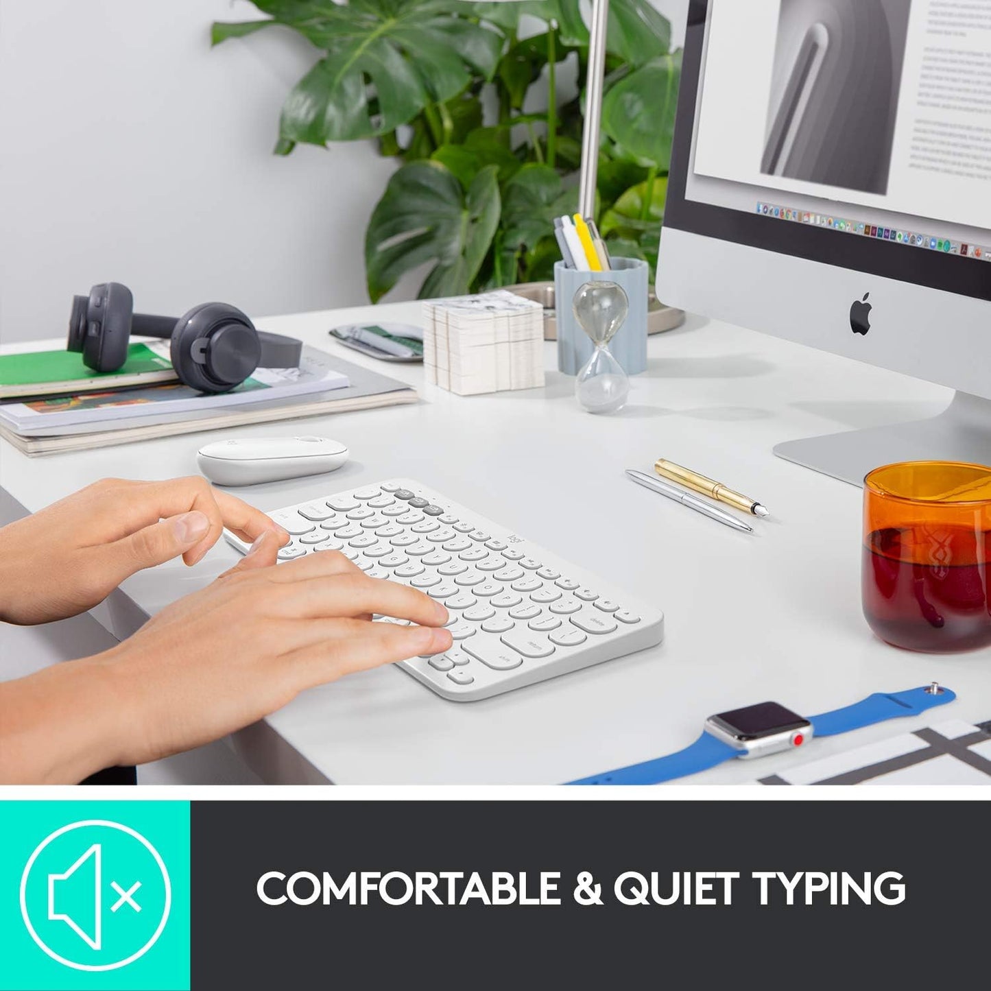 Logitech K380 Multi-Device Wireless Bluetooth Keyboard for Mac - Off White