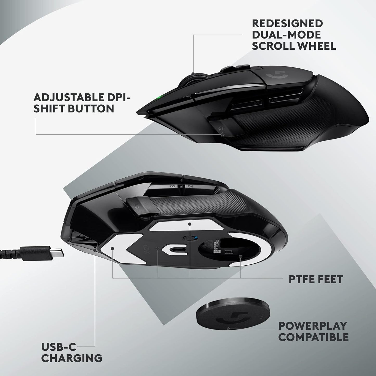 Logitech G502 X Lightspeed Wireless Gaming Mouse - Black