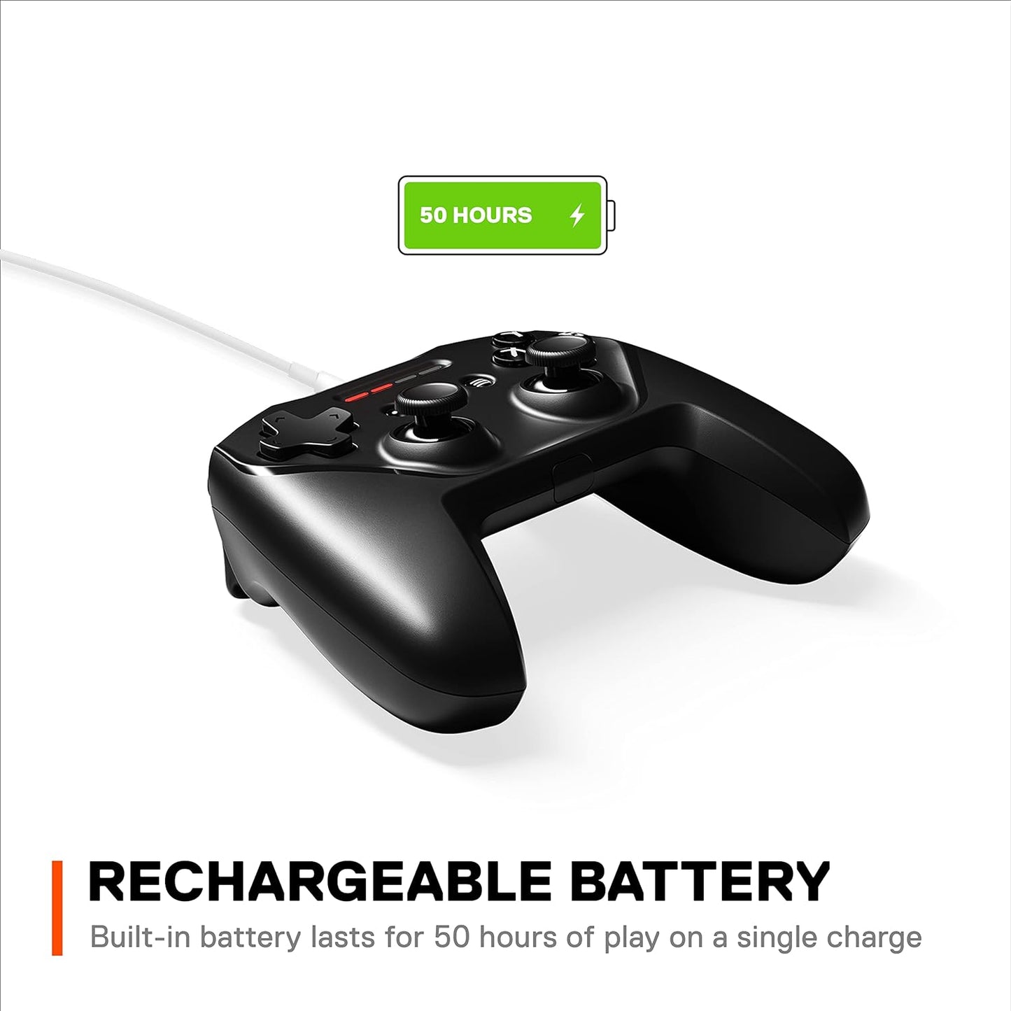 SteelSeries Nimbus+ Bluetooth Mobile Gaming Controller with iPhone Mount, 50+ Hour Battery Life, Apple Licensed, Made for iOS, iPadOS, tvOS