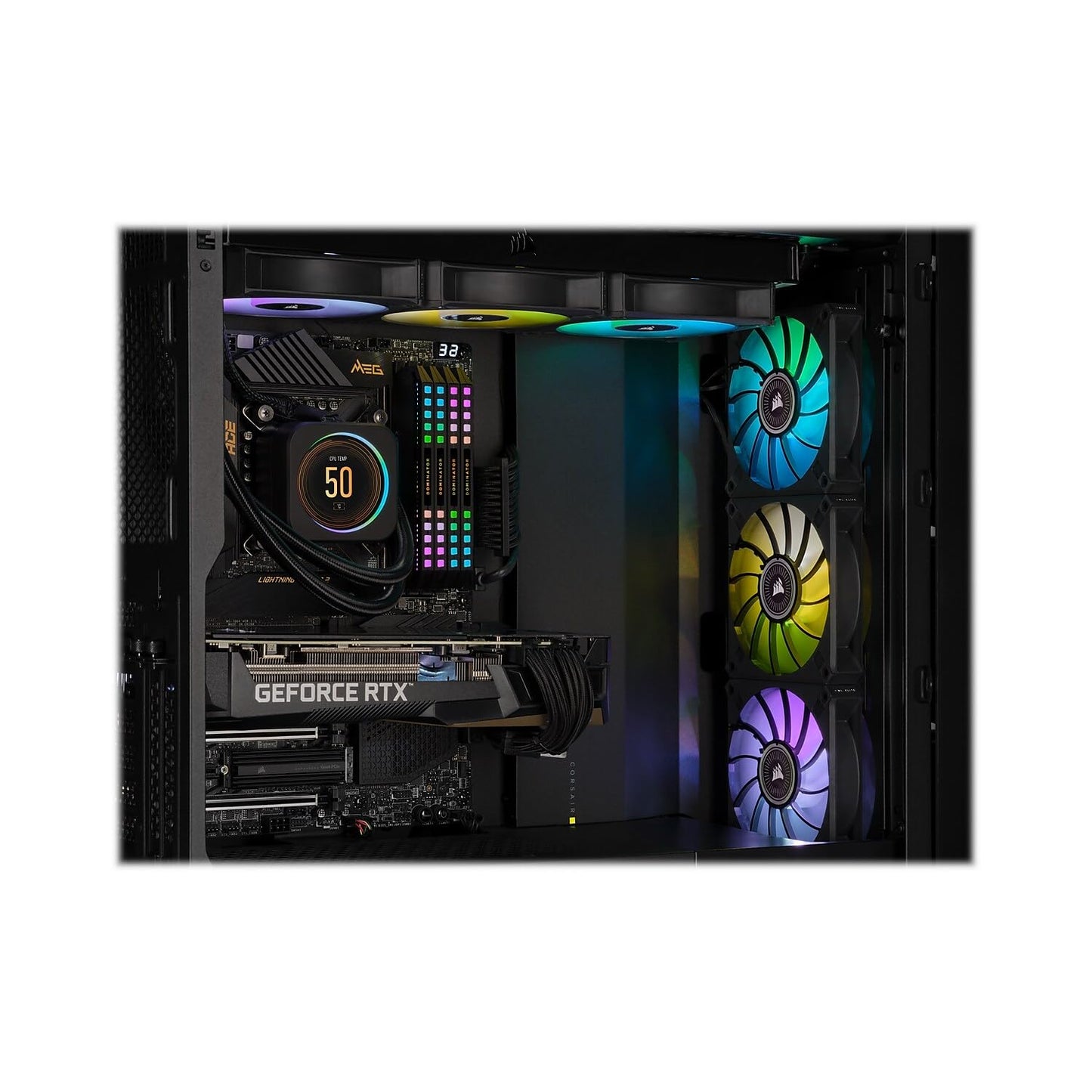 CORSAIR iCUE H150i ELITE LCD Display Liquid CPU Cooler-Custom IPS LCD Screen-48 Dynamic RGB LEDs-120mm Fans-360mm Radiator-COMMANDER CORE Smart Lighting Controller