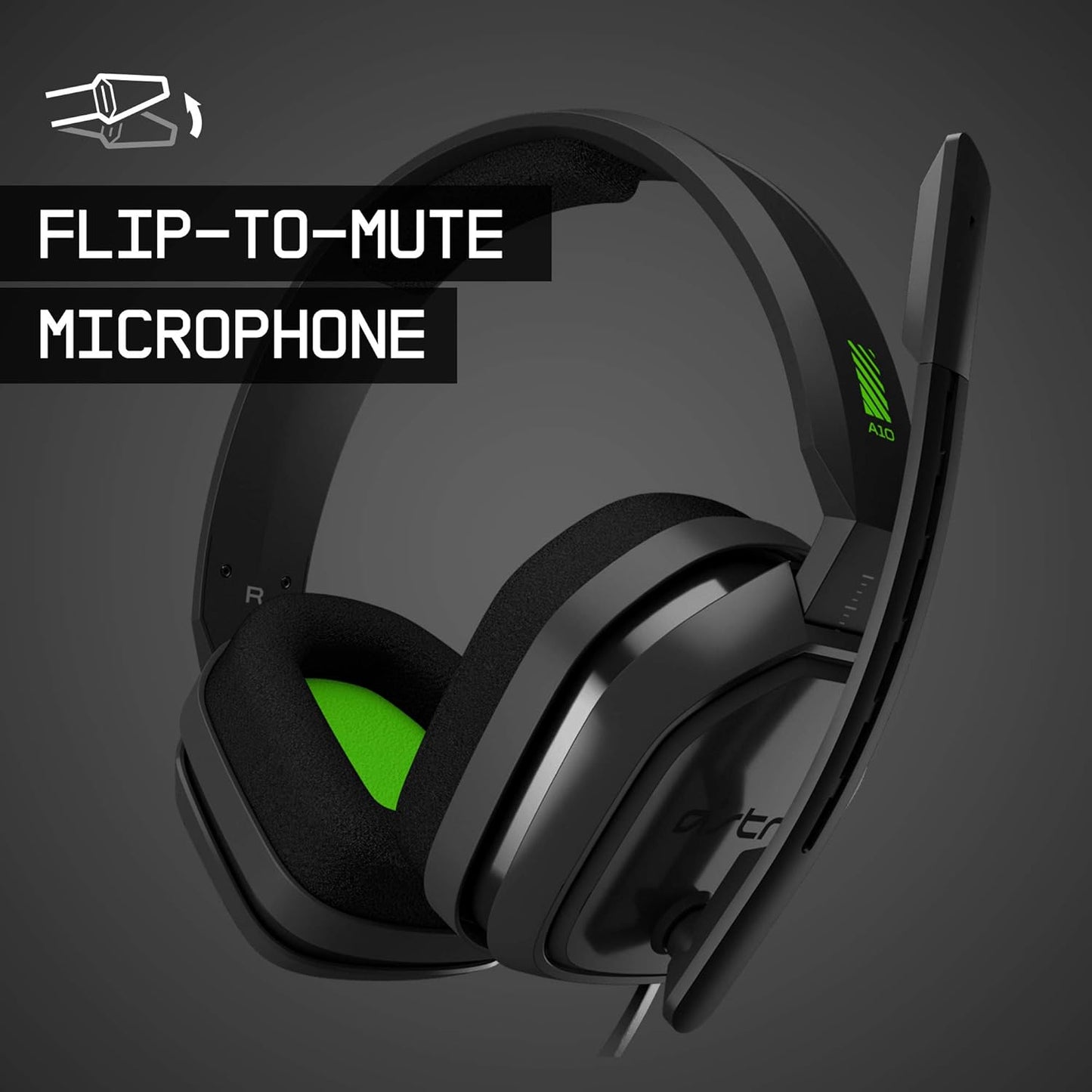 ASTRO Gaming A10 Wired Gaming Headset, Lightweight and Damage Resistant, ASTRO Audio, 3.5 mm Audio Jack, for Xbox Series X|S| One, PS5, PS4, Nintendo Switch, PC, Mac- Black/Green