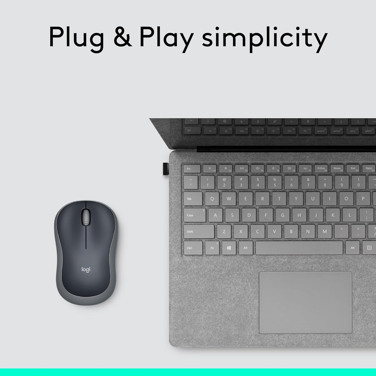 Logitech M185 Wireless Mouse Swift Grey