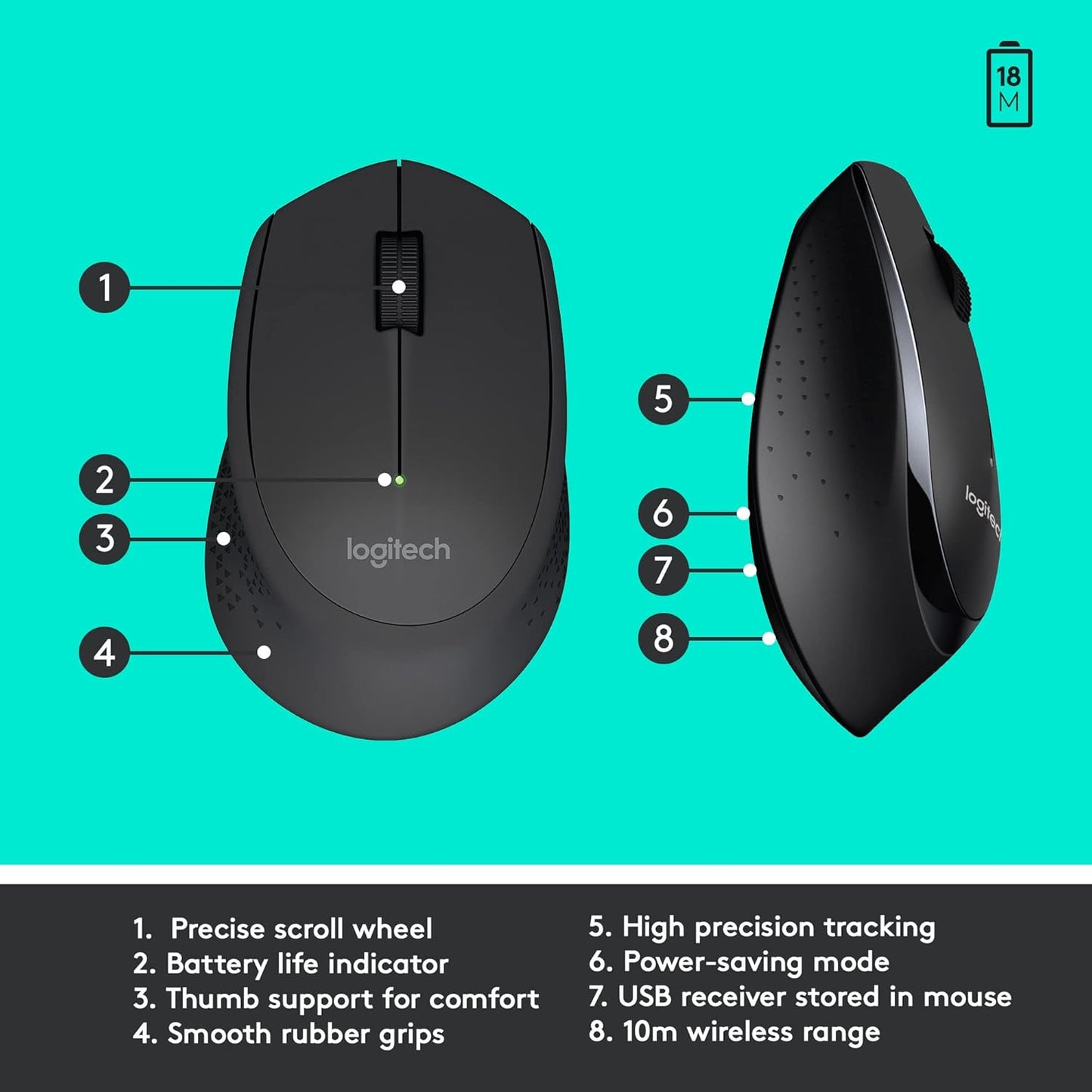 Logitech MK345 Wireless Keyboard and Optical Mouse Black