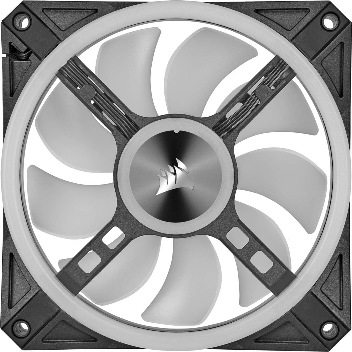 Corsair 140mm RGB LED Fan, Dual Pack with Lighting Node Core - Black