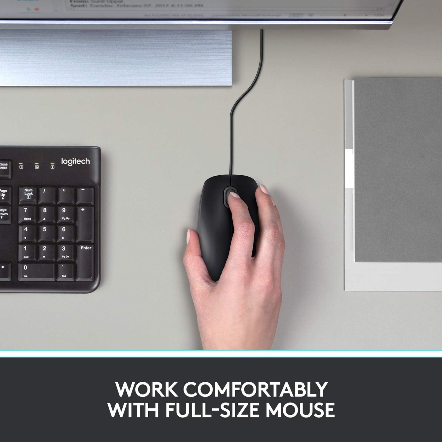 Logitech M100 Wired USB Mouse- Grey