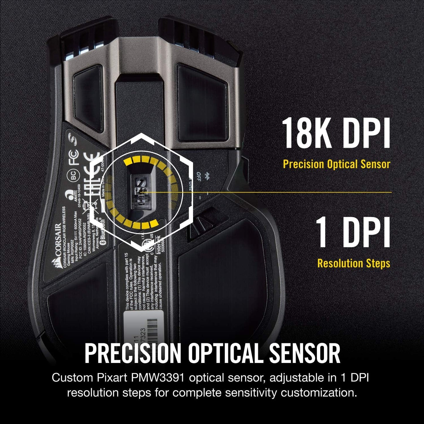 CORSAIR IRONCLAW Wireless RGB - FPS and MOBA Gaming Mouse