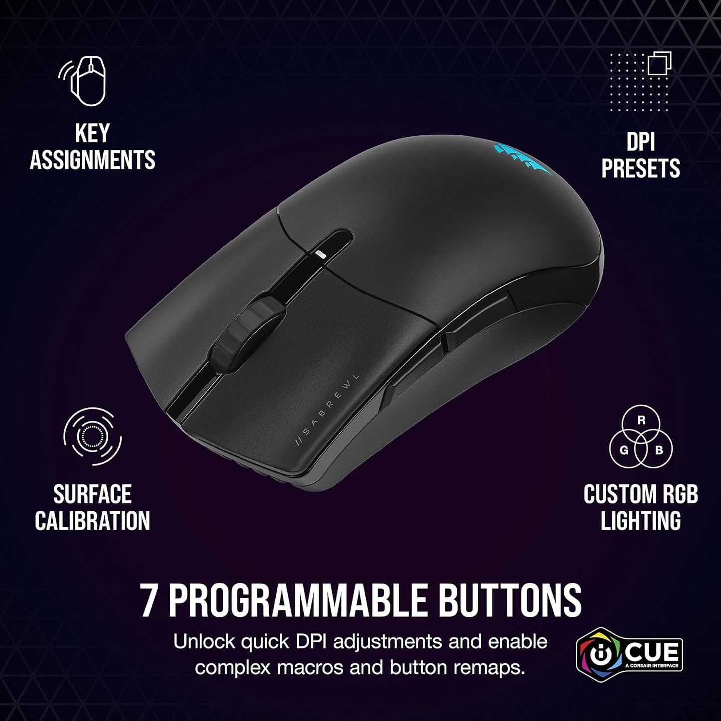 Corsair SABRE Wireless Gaming Mouse- Black