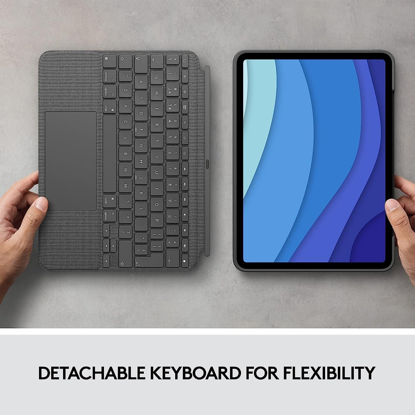 Logitech Combo Touch iPad Pro 11-inch Keyboard Case -Oxford Gray