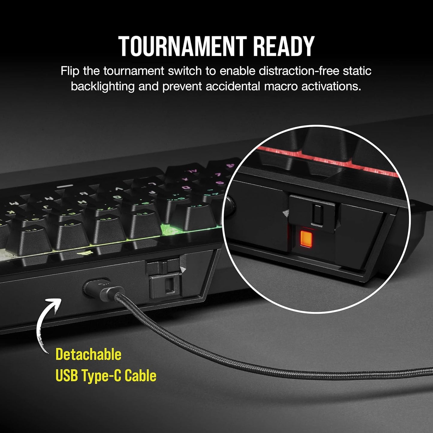 Corsair K70 RGB TKL CHAMPION SERIES Tenkeyless Optical-Mechanical Gaming Keyboard in Black