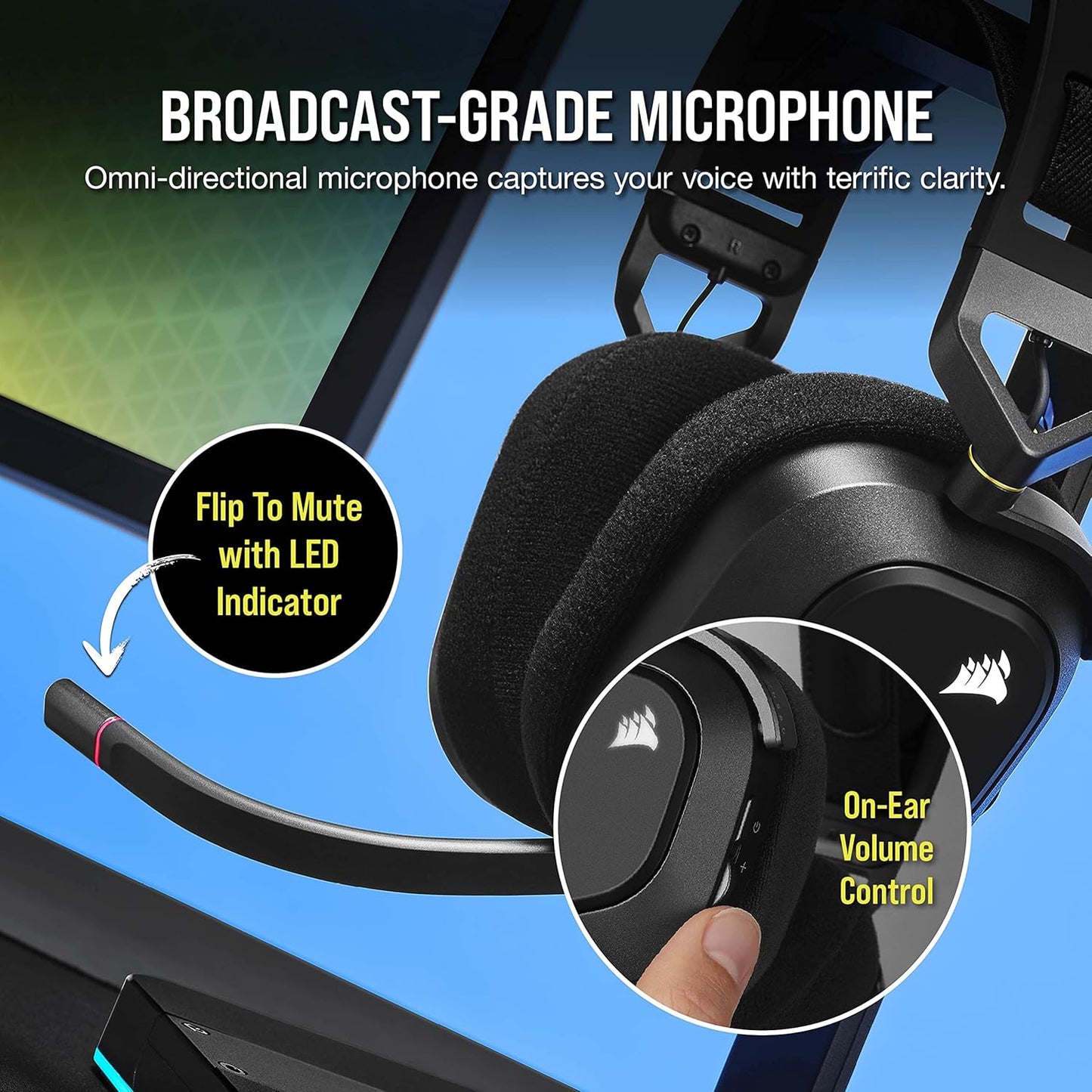 CORSAIR HS80 RGB Wireless Premium Gaming Headset- Carbon