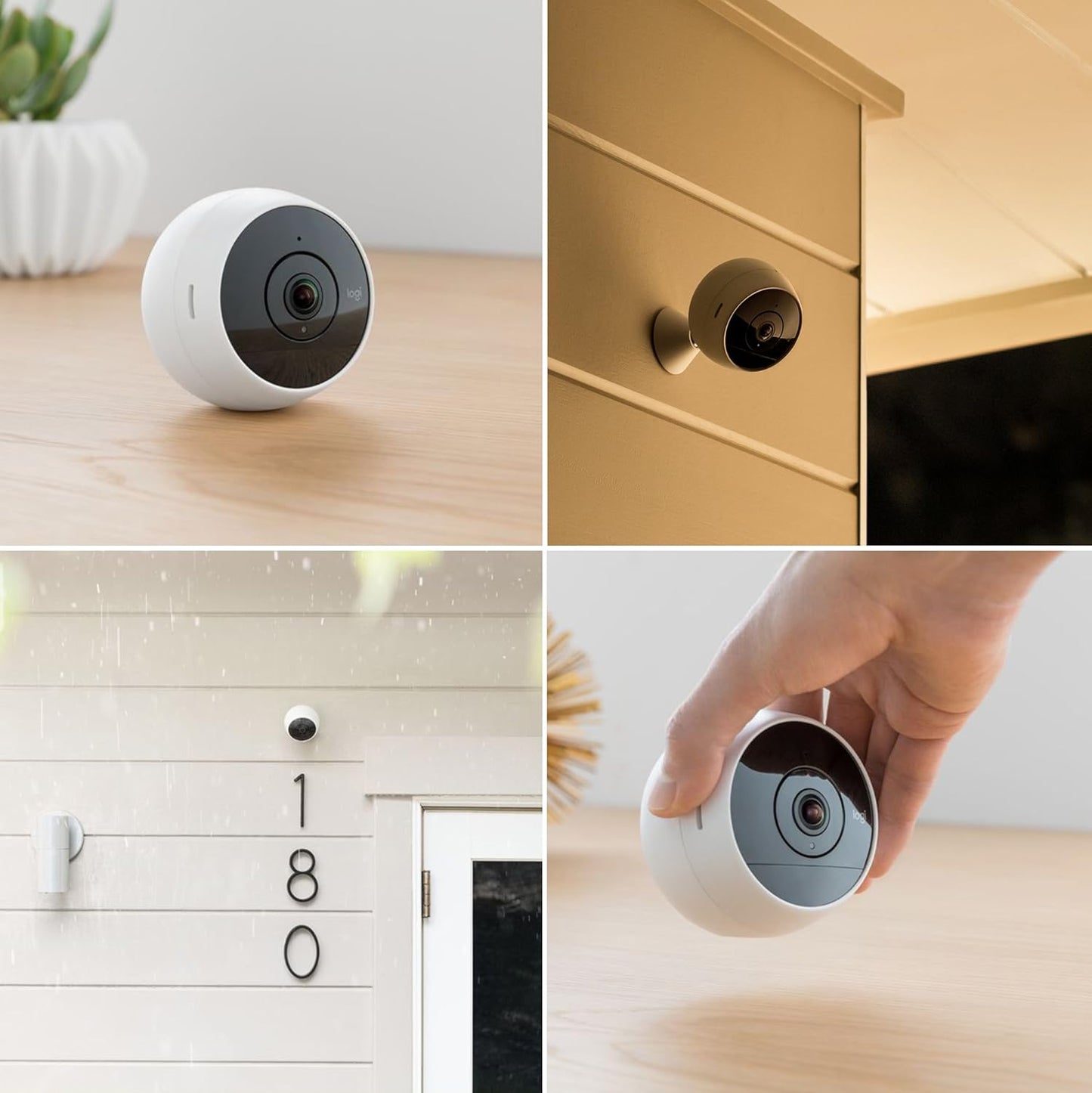 Logitech Circle 2 Indoor/Outdoor Weatherproof Wireless Home Security Camera (Person Detection, 24-Hr Free Time-Lapse), Works with Alexa and Google Assistant