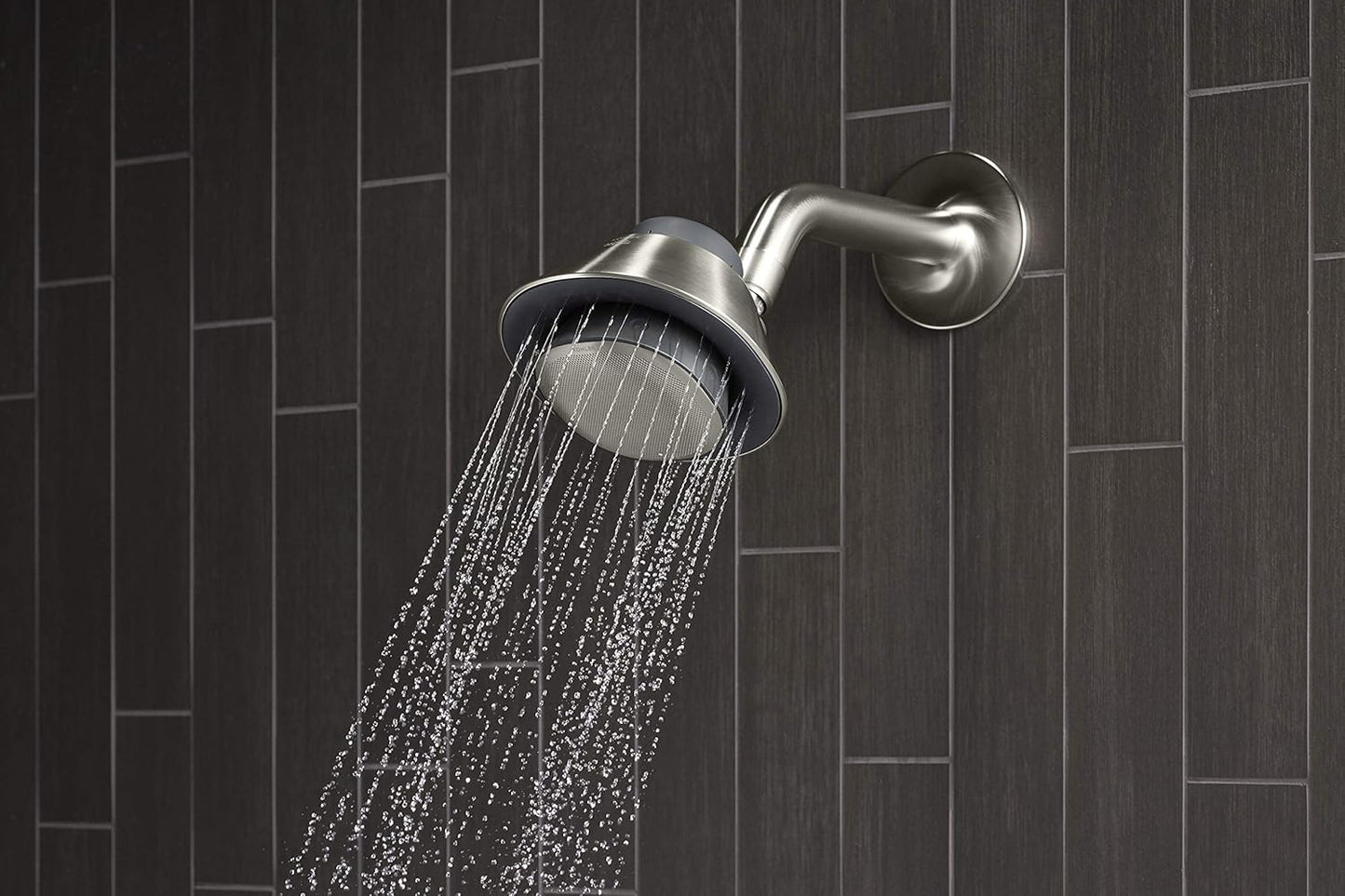KOHLER MOXIE BLUETOOTH SHOWERHEAD, SHOWER SPEAKER, WATERPROOF SPEAKER, SHOWER RADIO, RECHARGEABLE SPEAKER, PORTABLE SPEAKER, 1.75 GPM, K-28238-GKE-BN, VIBRANT BRUSHED NICKEL