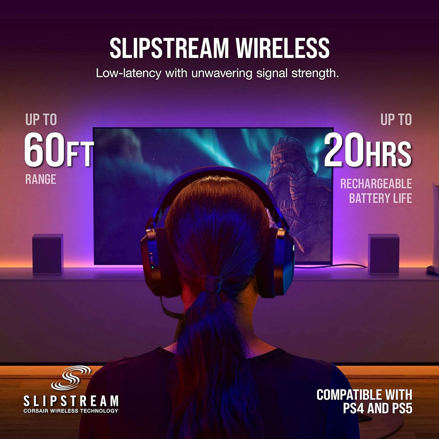 CORSAIR HS80 RGB Wireless Premium Gaming Headset- Carbon
