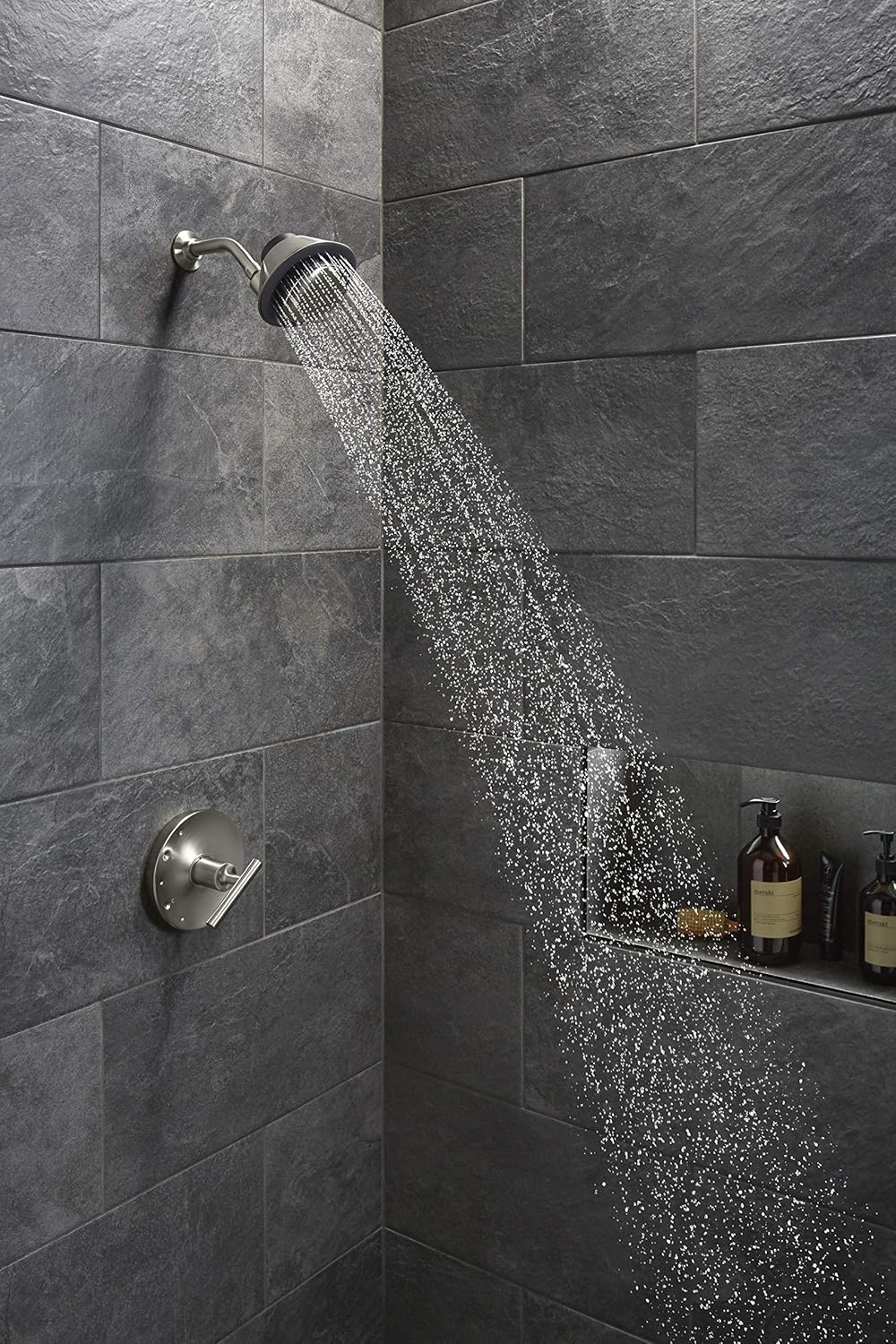 KOHLER MOXIE BLUETOOTH SHOWERHEAD, SHOWER SPEAKER, WATERPROOF SPEAKER, SHOWER RADIO, RECHARGEABLE SPEAKER, PORTABLE SPEAKER, 1.75 GPM, K-28238-GKE-BN, VIBRANT BRUSHED NICKEL