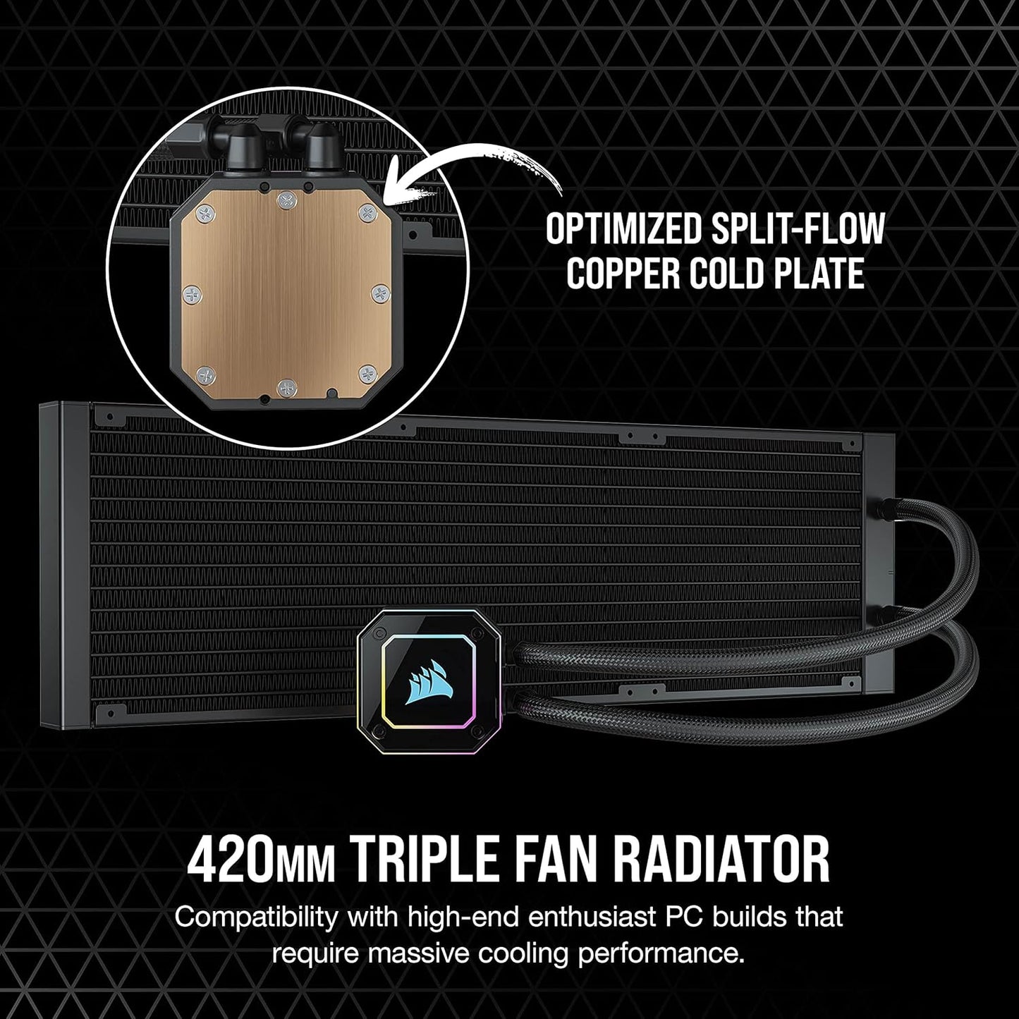 H170i ELITE CAPELLIX Liquid CPU Cooler - 33 Dynamic RGB LEDs - 140mm Fans - 420mm Radiator - COMMANDER CORE Smart Lighting Controller - CORSAIR iCUE Software Compatible - Zero RPM Fan