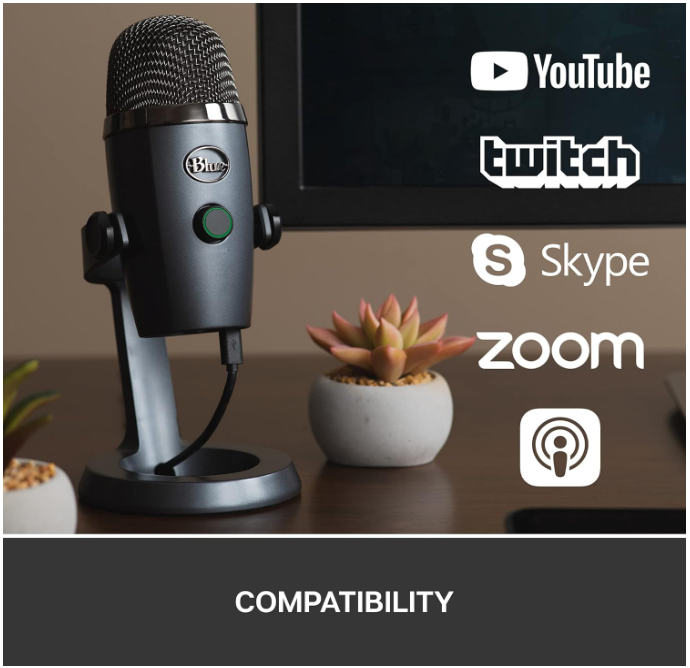Logitech for Creators Blue Yeti Nano USB Microphone - Shadow Grey