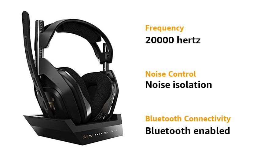 ASTRO Gaming A50 Wireless Headset + Base Station Gen 4 - Compatible with Xbox Series X|S, Xbox One, PC, Mac - Black/Gold