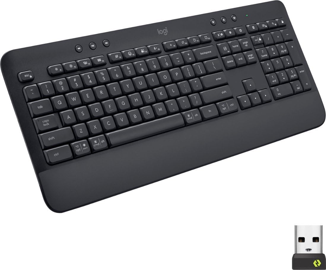 Logitech Signature K650 Comfort Full-Size Wireless Keyboard with Wrist Rest- Graphite