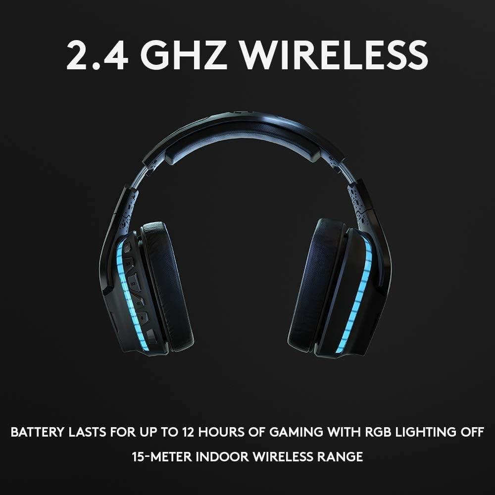 Logitech G935 Wireless LIGHTSYNC RGB PC Gaming Headset - Black, Blue