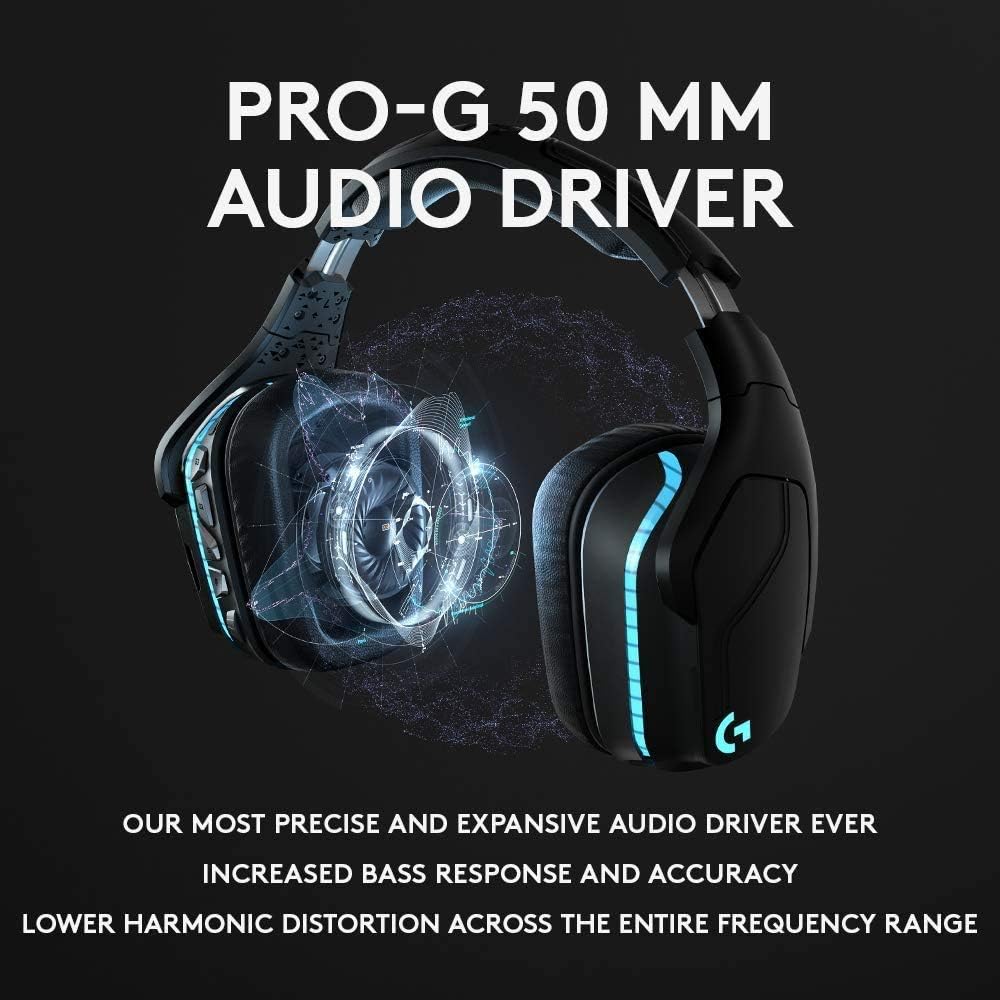 Logitech G935 Wireless LIGHTSYNC RGB PC Gaming Headset - Black, Blue