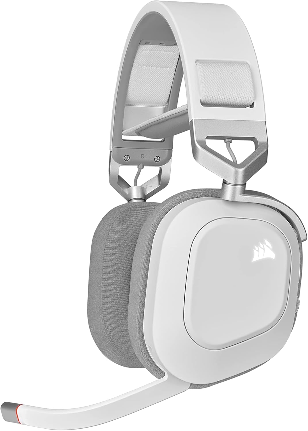 Corsair HS80 RGB WIRELESS Premium Gaming Headset with Dolby Atmos Audio - White