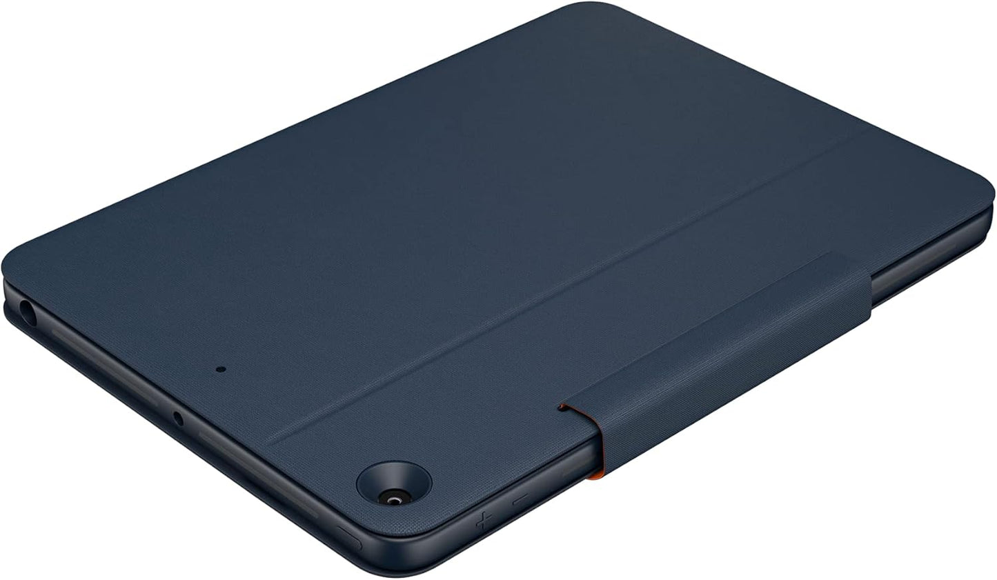 Logitech Rugged Combo 3 iPad Keyboard Case with Smart Connector for iPad (7th and 8th Generation) for Education - Classic Blue