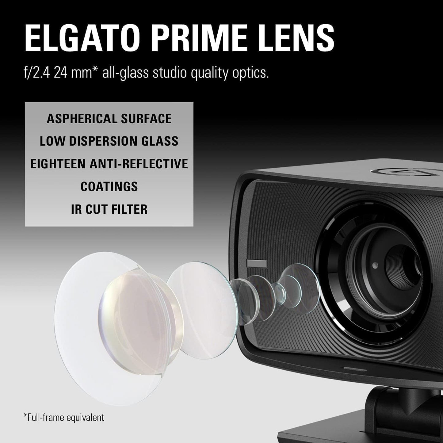 Elgato Facecam - 1080p60 True Full HD Webcam for Live Streaming, Gaming, Video Calls, Sony Sensor, Light Correction, DSLR Style Control, Works with OBS, Zoom, Teams, and more, for PC/Mac