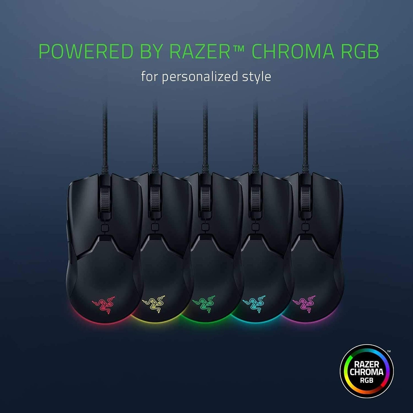 Razer Viper Mini - Wired Gaming Mouse for PC/Mac (Ultralight 61g, Ambidextrous, Speedflex Cable, 8500 DPI Optical Sensor, Chroma RGB Illumination) Black